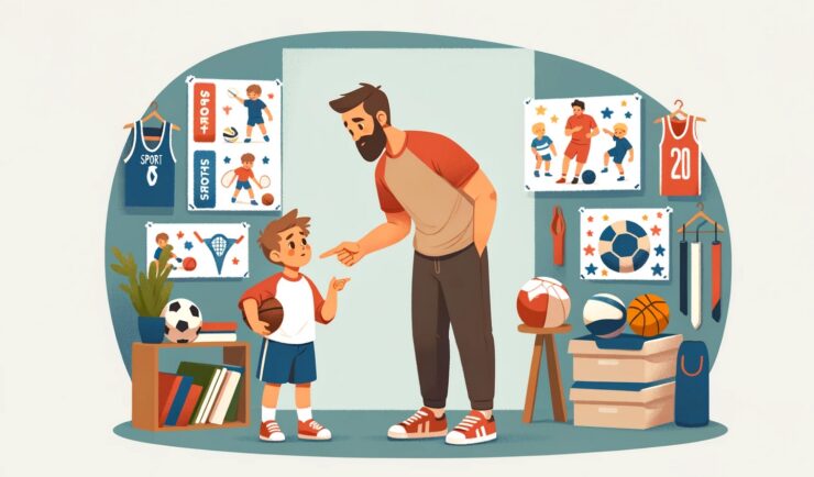 Roditelj pomaže detetu pri odabiru sporta
