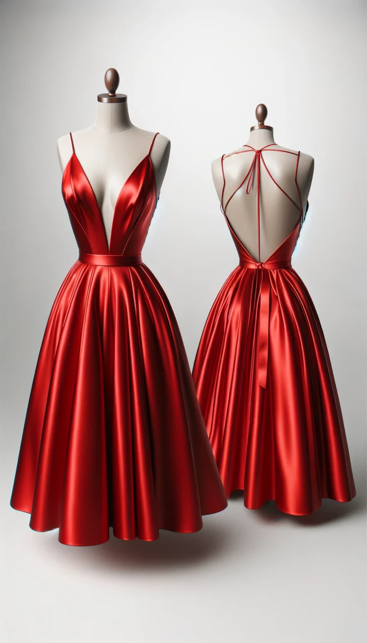 Crvena haljina s otvorenim leđima
