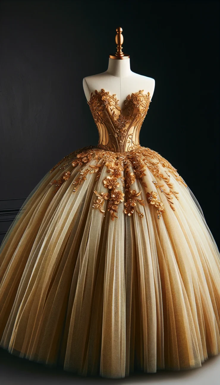 Zlatna balska haljina